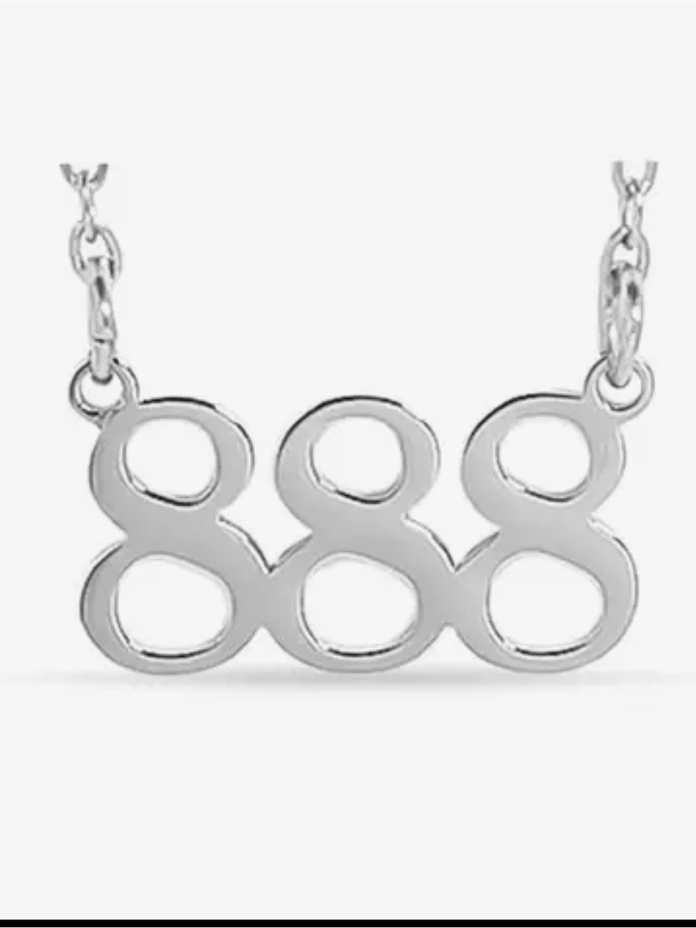 Silver 888 Necklace - Silver Angel number